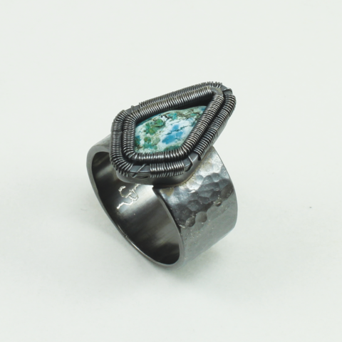 Raw Turquoise Ring Bespoke Custom Jewelry by Jack Boglioli